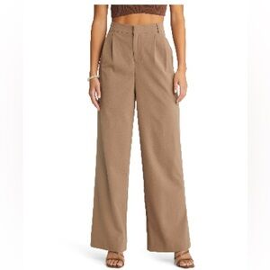Open Edit Women's Tan Wide-Leg Pants
